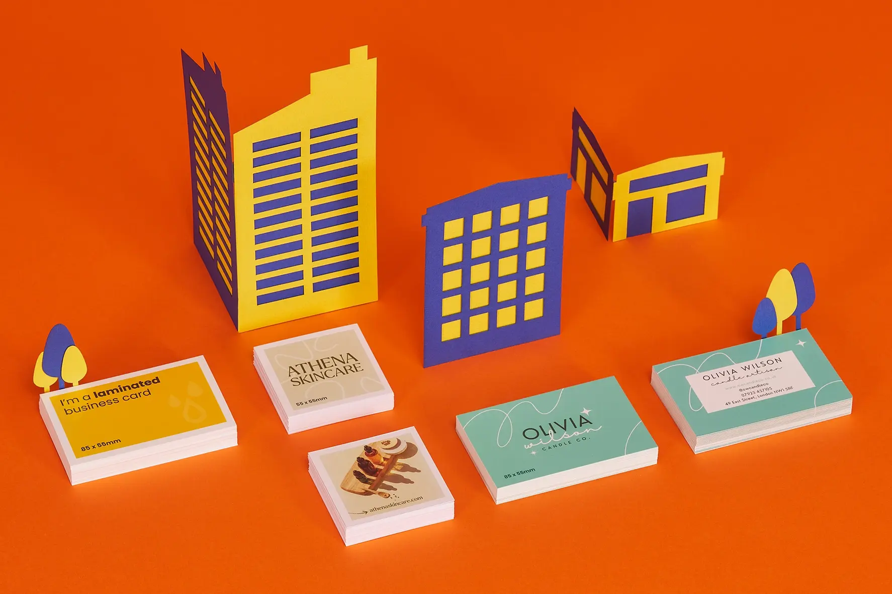 Laminated Business Cards Mockup